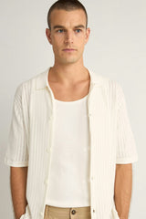 Knit Button Down Polo Natural