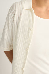 Knit Button Down Polo Natural