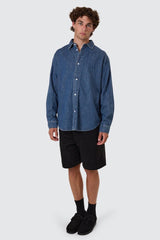 Canyon Oversize Denim Shirt Vanish Mid Blue