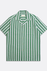 Selleck Short Sleeve Shirt Dobby Stripe Tropical Green