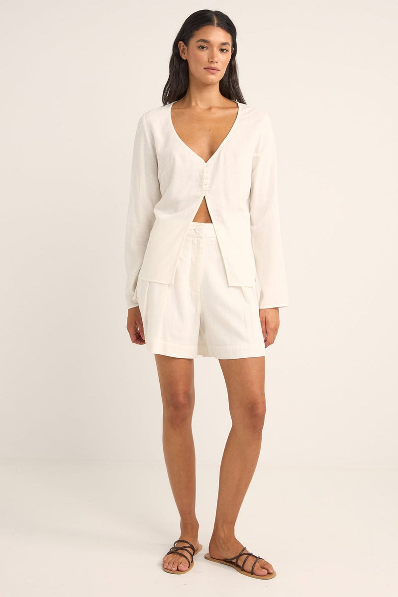 Kayla Long Sleeve Top White