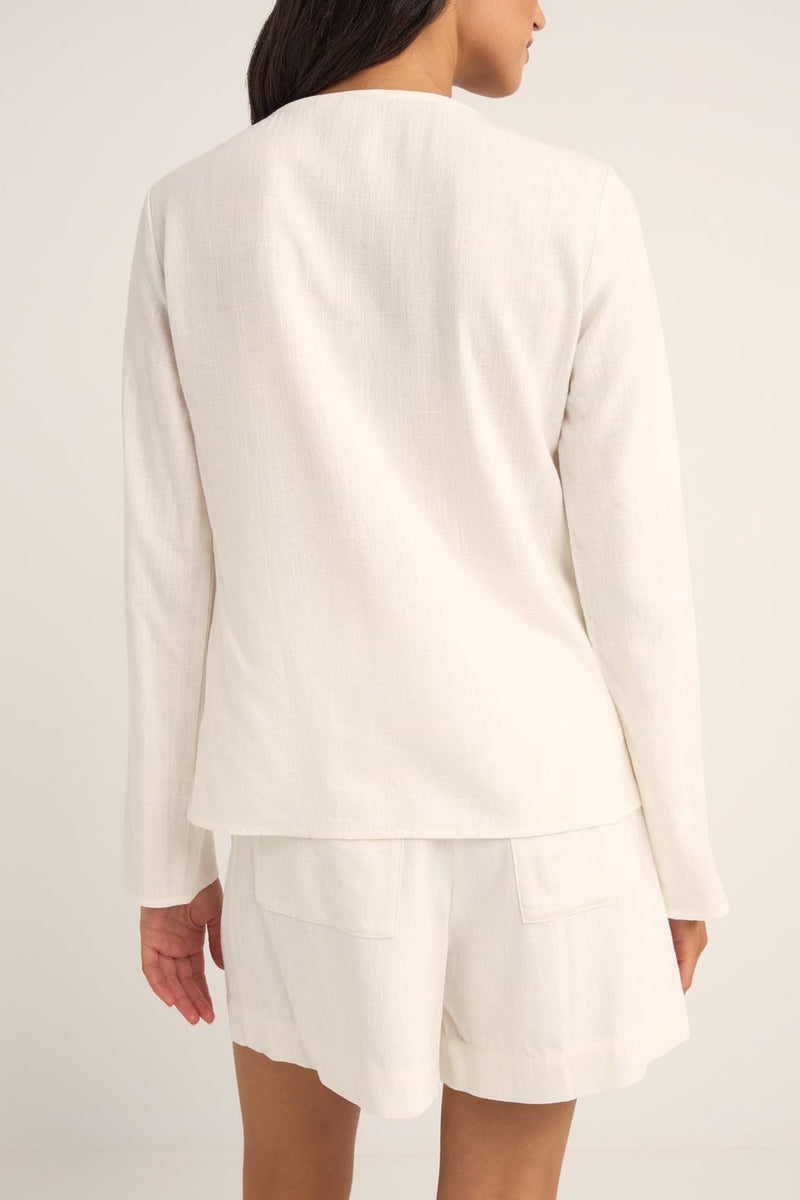 Kayla Long Sleeve Top White