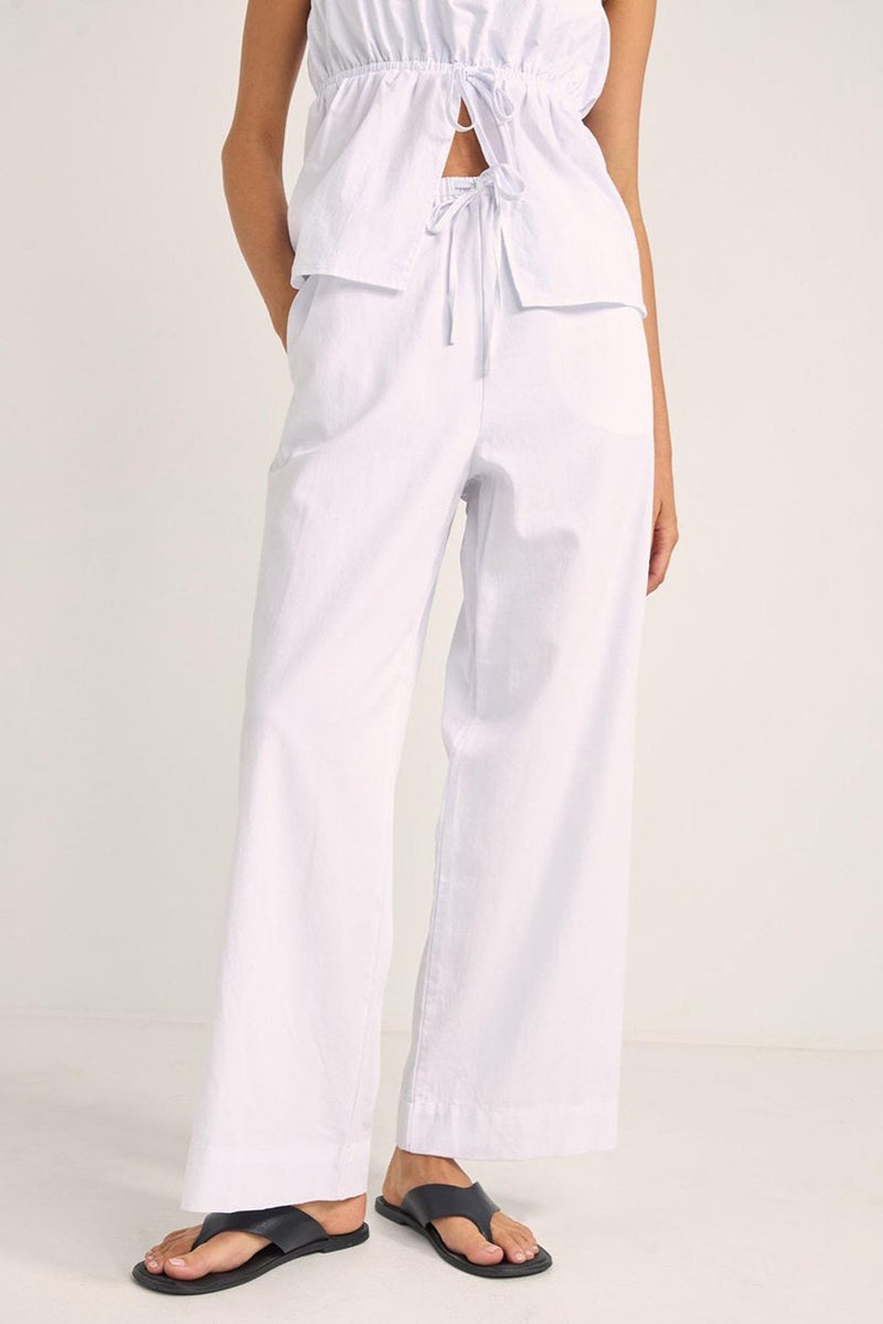 Posie Gathered Pants White