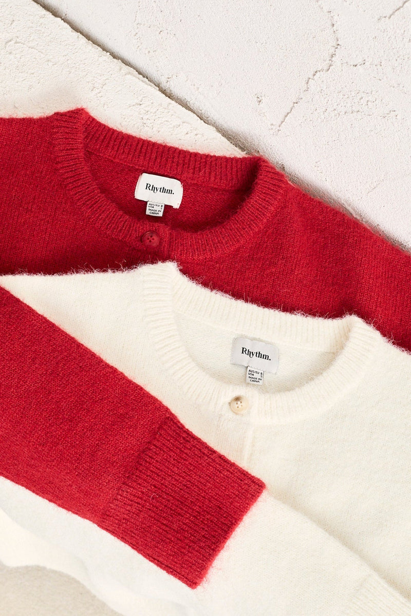 Estelle Fluffy Cardigan Chili