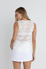 Haven Lace Longline Vest White