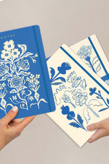 Blue Flower Bouquet Trio Notebook Set