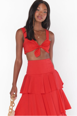 Kaden Crop Top Cherry Poplin