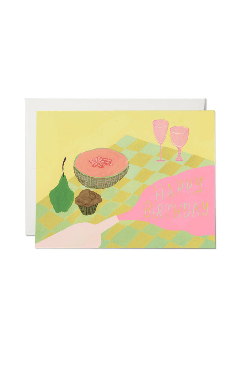 Spilled Wine Birthday Card