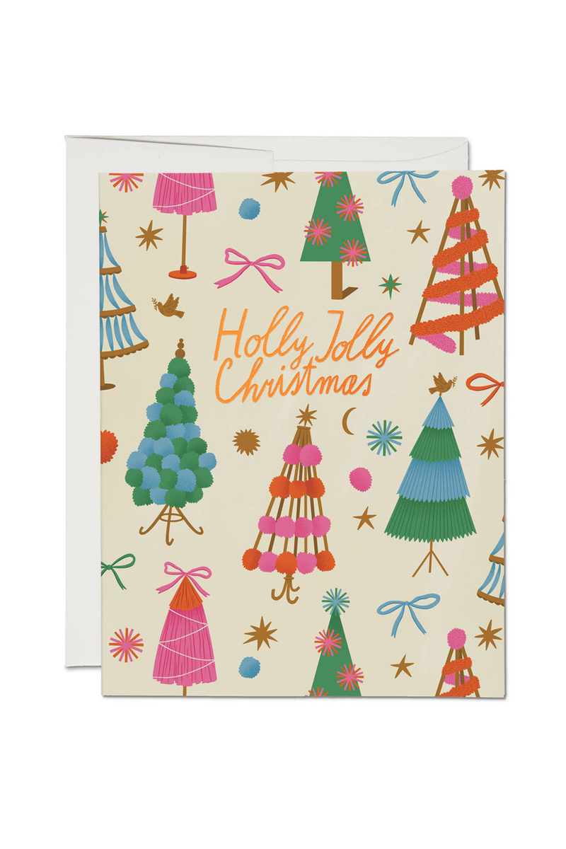 Holly Jolly Christmas Trees Card Set