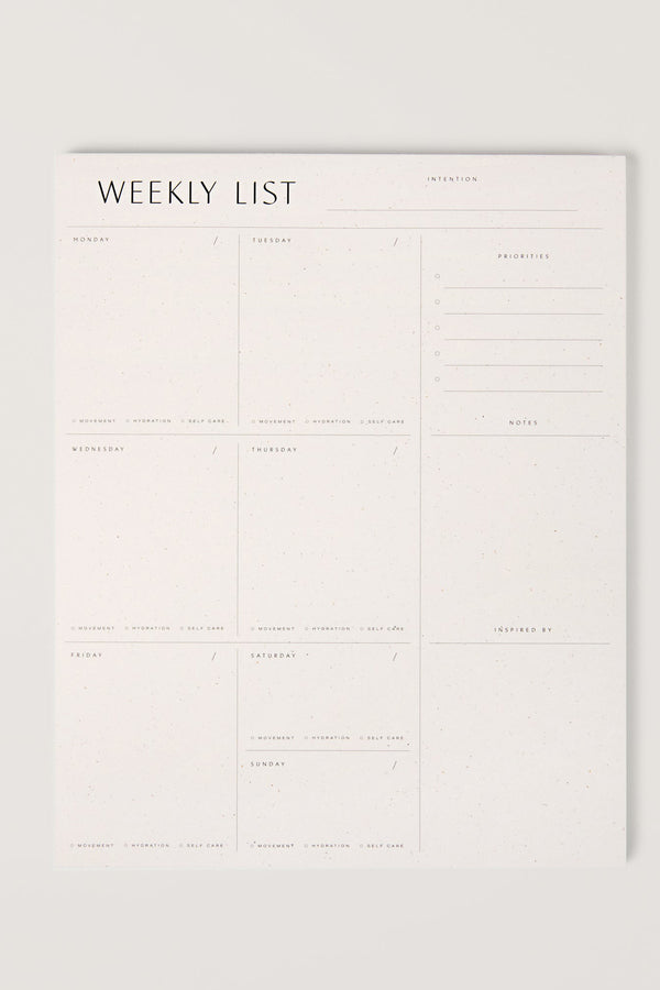 Weekly List Pad