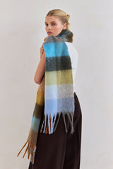 The Reykjavik Scarf Blue Orange Check