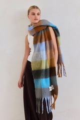 The Reykjavik Scarf Blue Orange Check