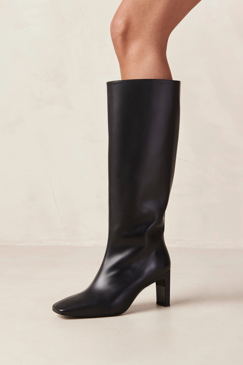 Isobel Black Leather Boots