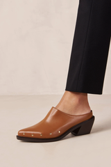 Lorenzo Tan Leather Mules