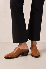 Lorenzo Tan Leather Mules