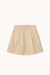 Thin Stripes Pleated Shorts Warm Vanilla