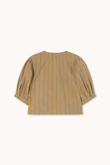 Striped Bow Blouse Light Brown