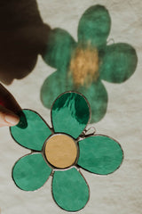 Daisy Stained Glass Teal