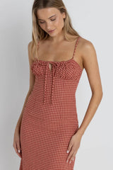 Lola Check Gathered Maxi Dress