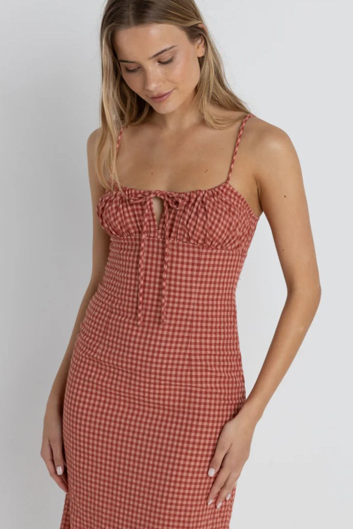 Lola Check Gathered Maxi Dress