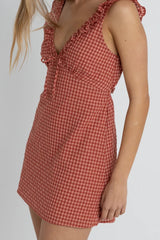 Lola Check Ruffle Mini Dress