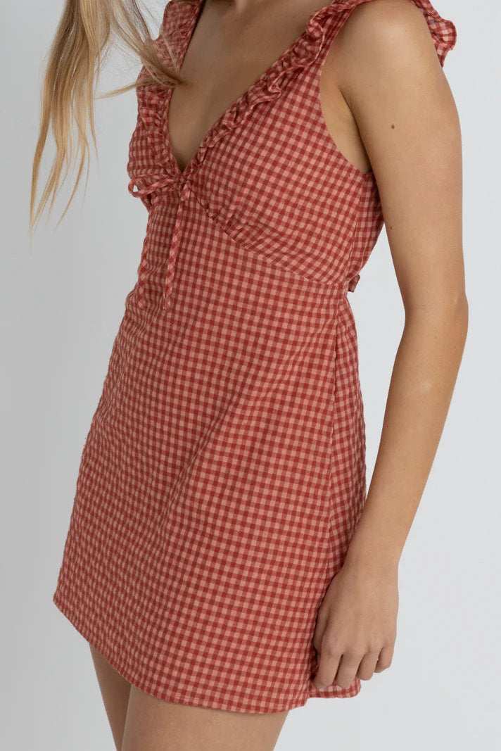 Lola Check Ruffle Mini Dress