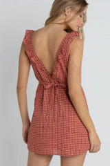 Lola Check Ruffle Mini Dress
