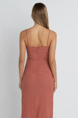 Lola Check Gathered Maxi Dress