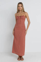 Lola Check Gathered Maxi Dress
