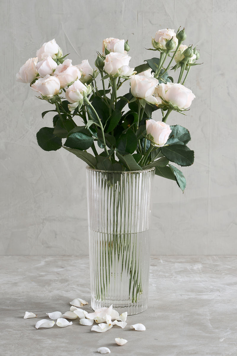 Pressed Clear Glass Column Vase