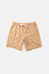 Floral Stripe Beach Short Butterscotch