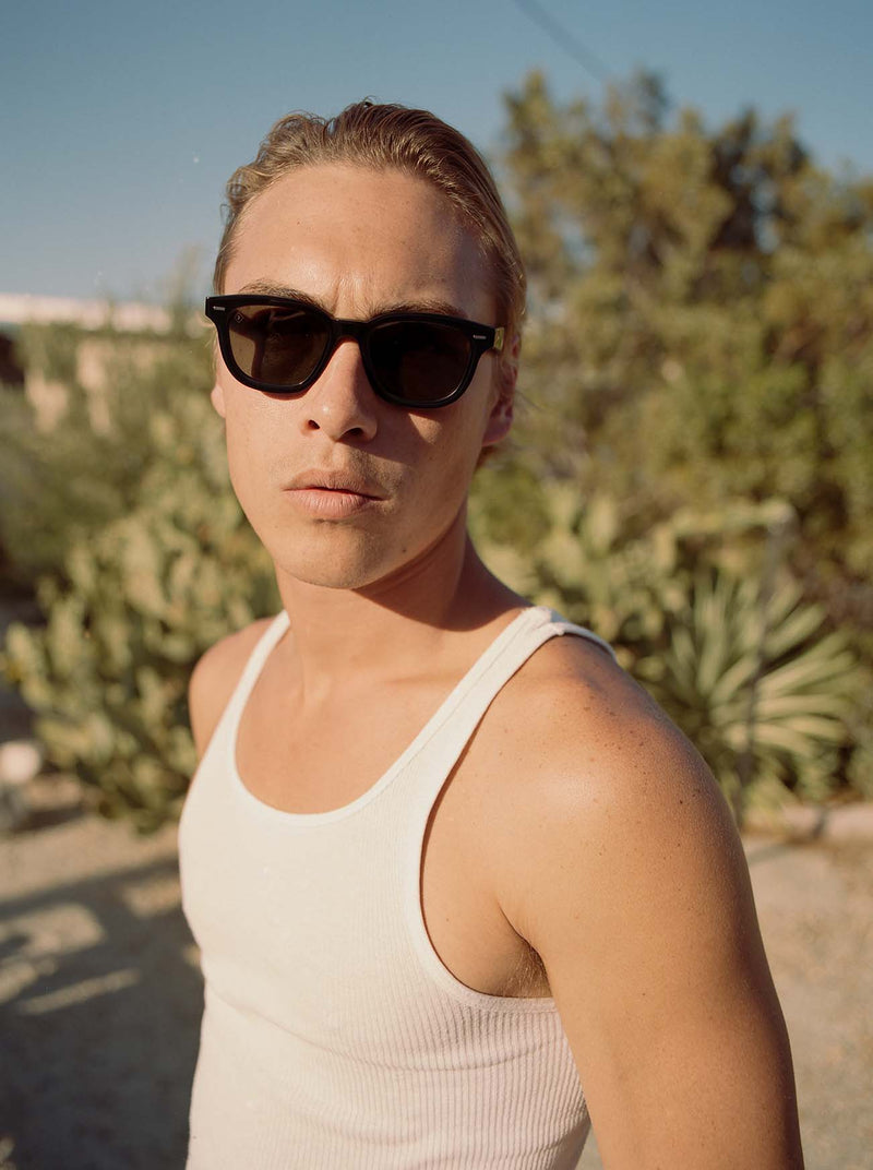 Myles Sunglasses Crystal Black / Green Polarized