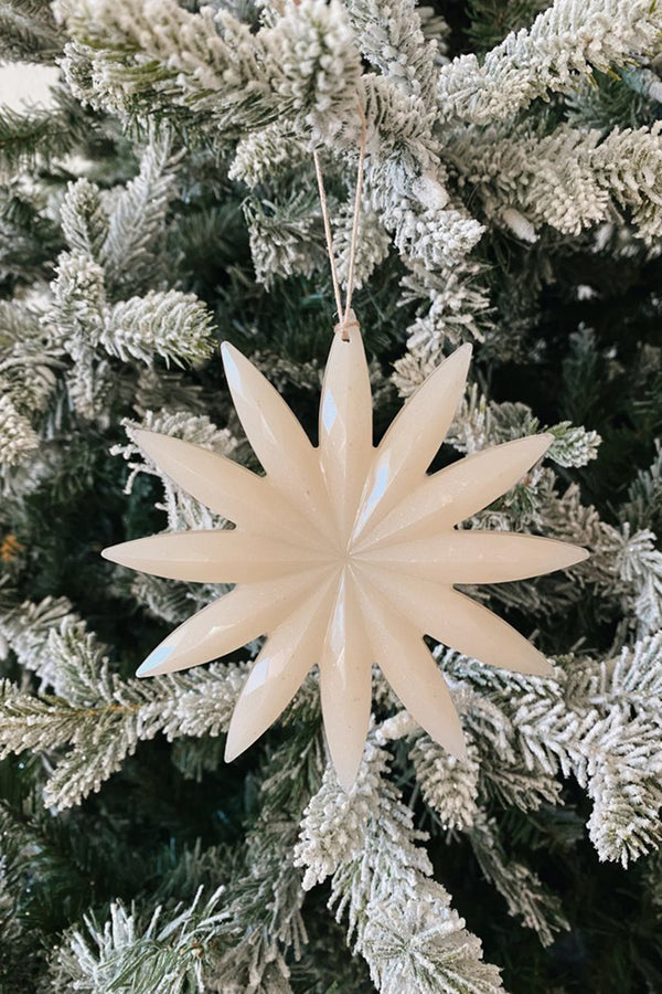 Starburst Resin Ornament Cream