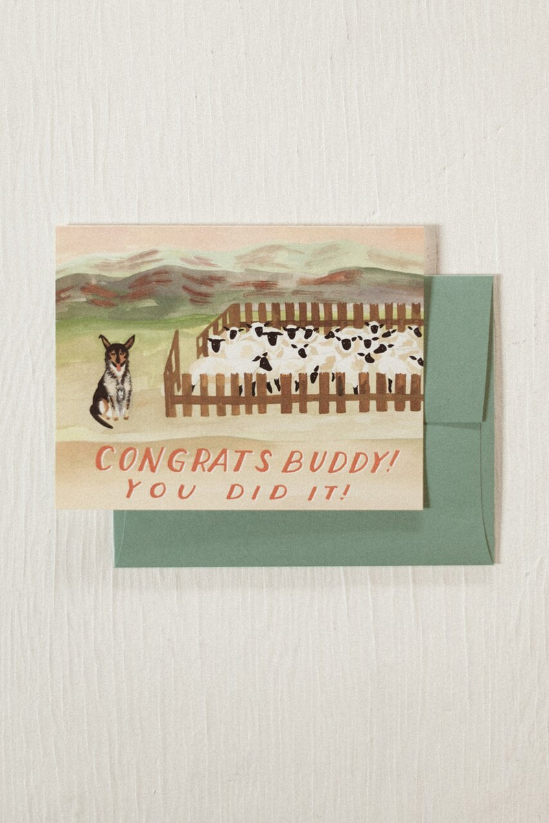 Sheep Dog Congrats Card