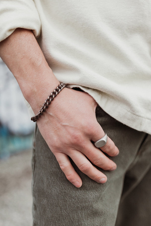 Signet Ring Sterling Work Patina