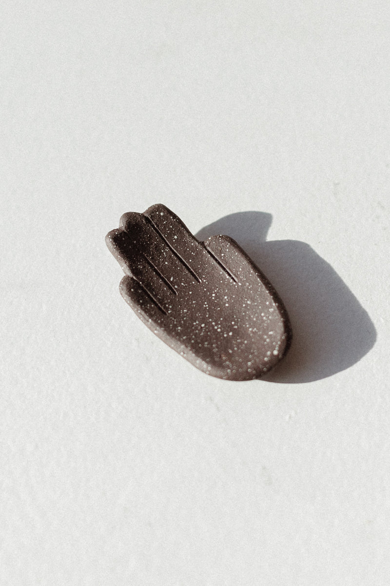 Small Hand Dish Black + White Speckles