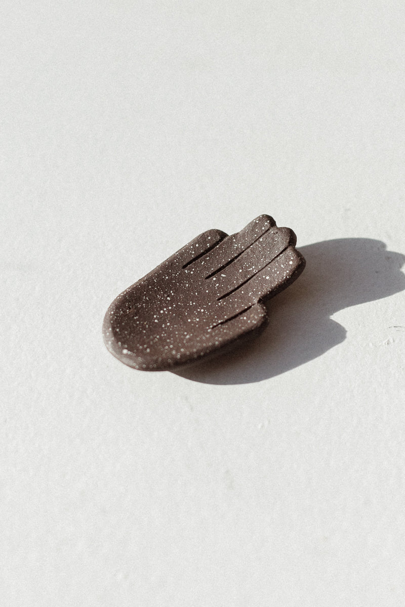 Small Hand Dish Black + White Speckles
