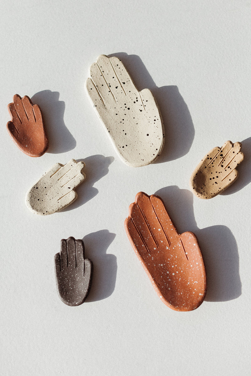 Small Hand Dish Black + White Speckles
