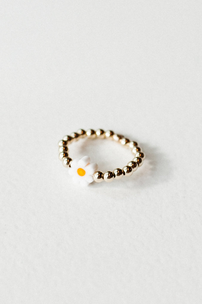 Flower Power Stretch Ring White