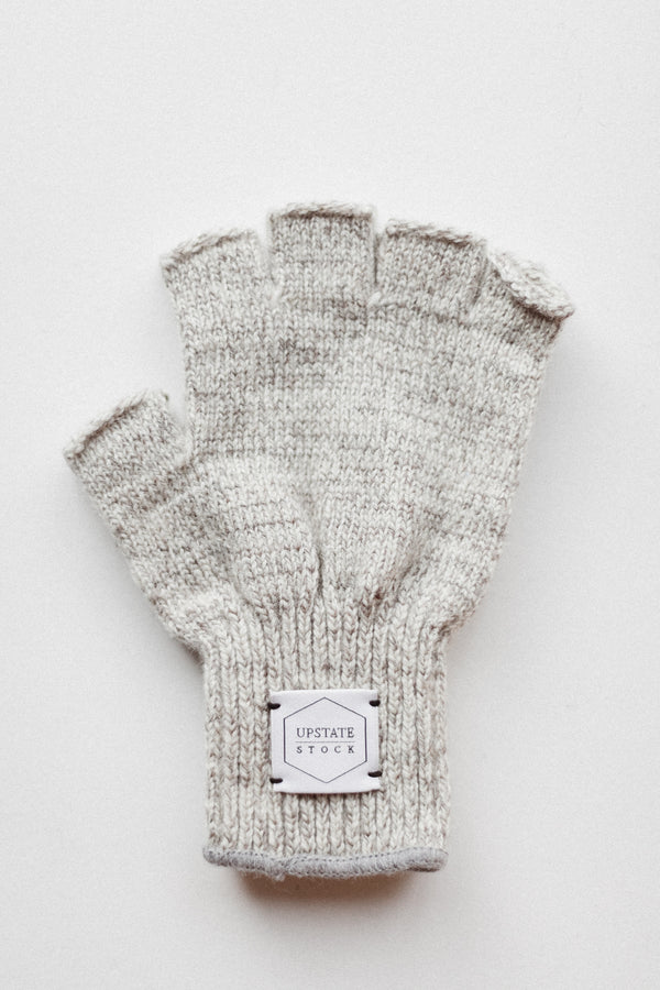 Fingerless Ragg Wool Glove Oatmeal Melange