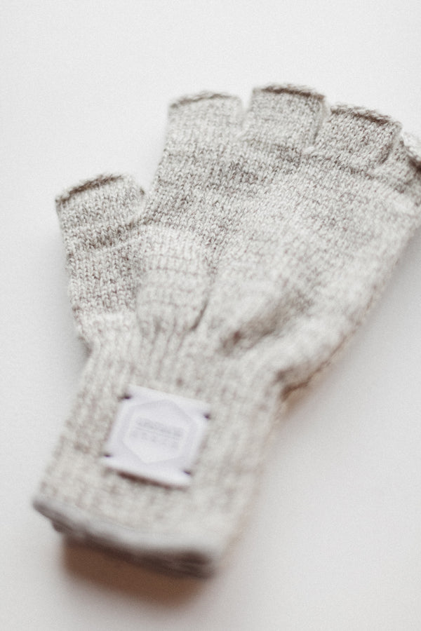 Fingerless Ragg Wool Glove Oatmeal Melange