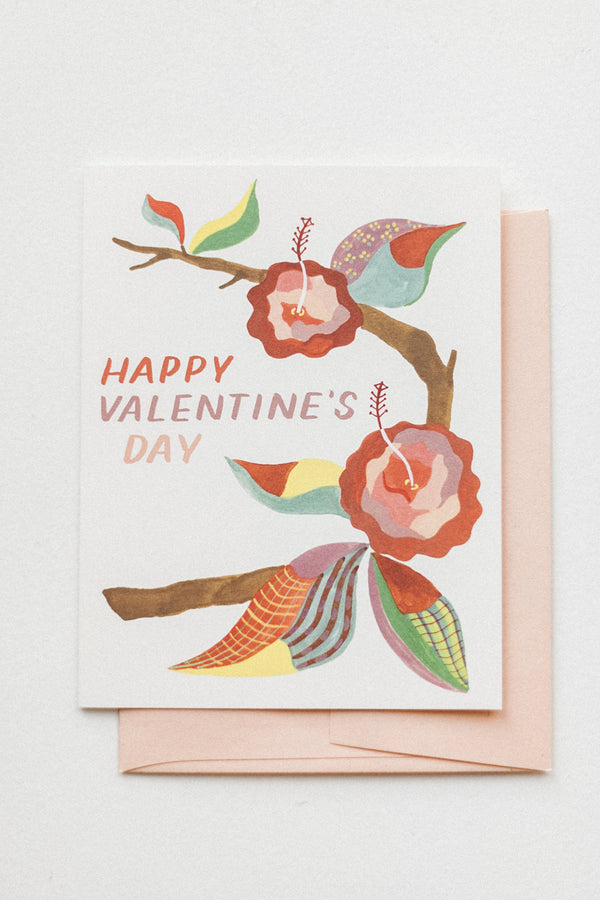 VDAY Patterned Flowers Card