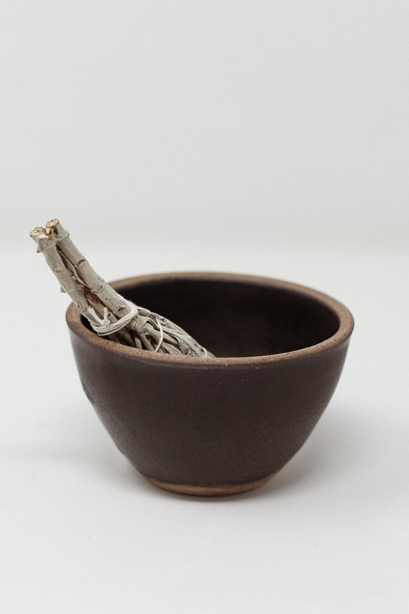 Woodfired Stoneware Smudge Bowl Black