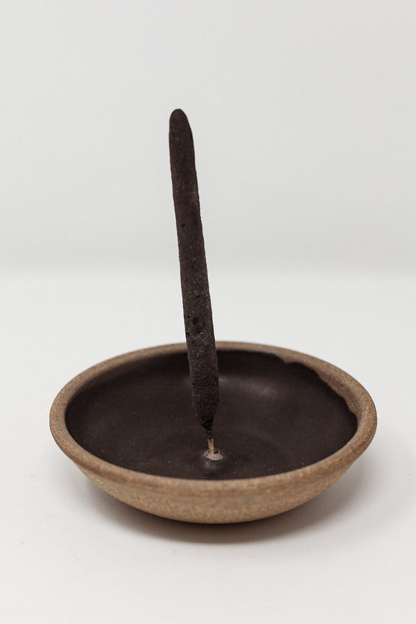 Stoneware Incense Holder Black