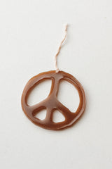 Peace Sign Resin Ornament Brown