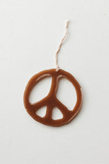 Peace Sign Resin Ornament Brown