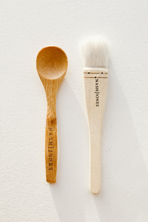 Hake Brush and Bamboo Spoon
