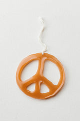 Peace Sign Resin Ornament Orange