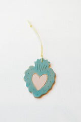 Heart Ornament Pink / Turquoise