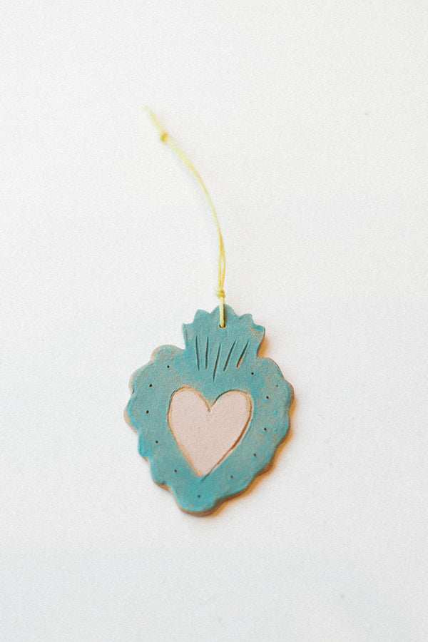 Heart Ornament Pink / Turquoise